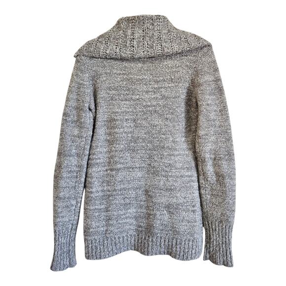 LIVE LOVE Women's S Sweater Alpaca Wool Blend Cable Knit Funnel Neck Beige 34" - Picture 7 of 8